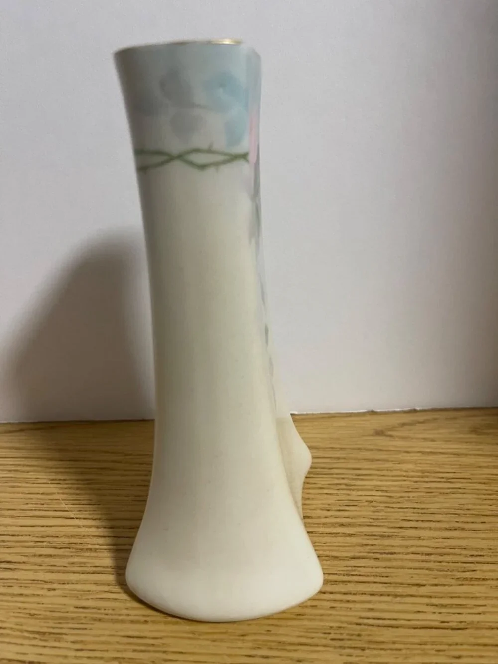 Pirkenhammer Hand Painted Porcelain Hat Pin Vase Gotham Pink Rose Vintage 1920s